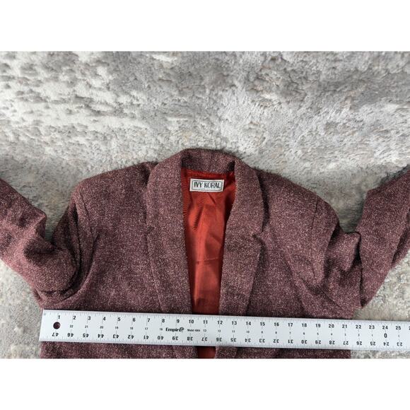 VINTAGE Ivy Koral Womens Size S Single Button Wool Blend Blazer Jacket Maroon - Picture 5 of 9